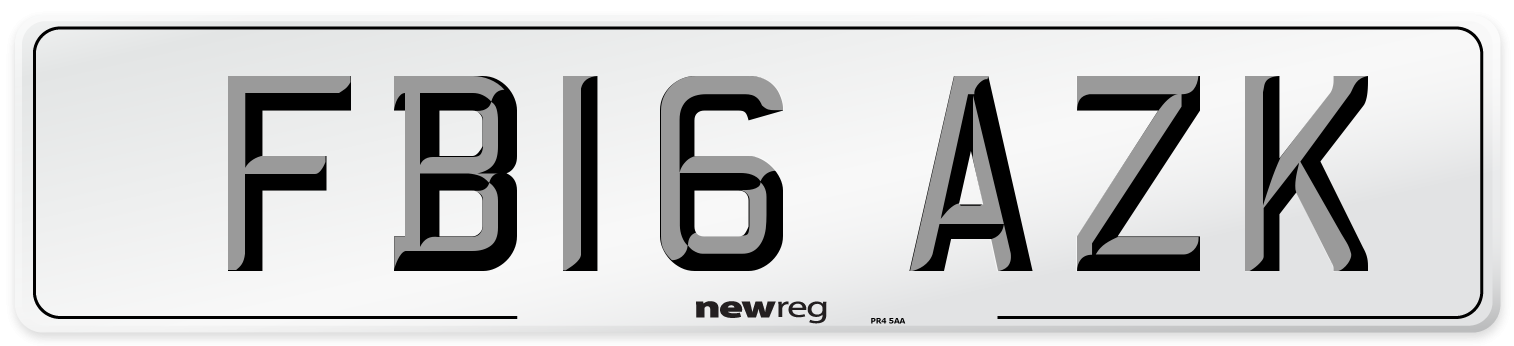 FB16 AZK Number Plate from New Reg